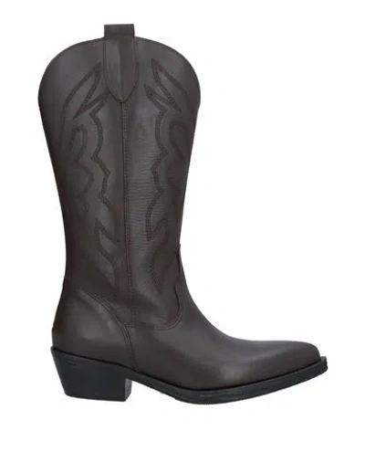 Lola Peres Woman Knee Boots Dark Brown Size 11 Calfskin