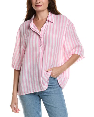 LOLA RIVER LINEN-BLEND STRIPE SHIRT