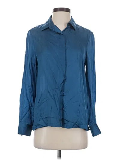 Pre-owned Lola River Long Sleeve Blouse In Blue