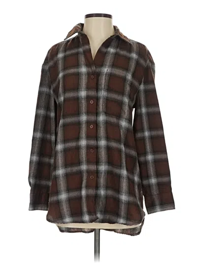 Pre-owned Lola River Long Sleeve Blouse In Brown