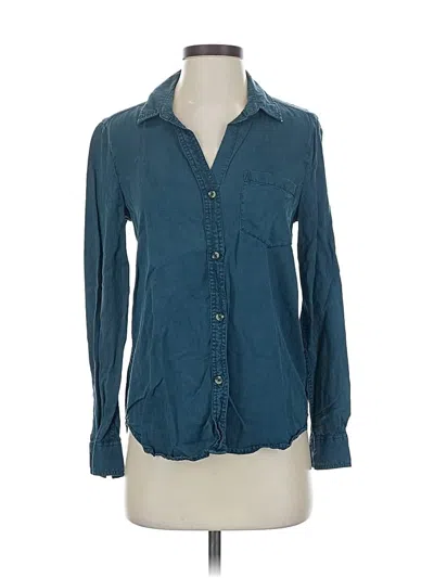 Pre-owned Lola River Long Sleeve Button Down Shirt In Blue
