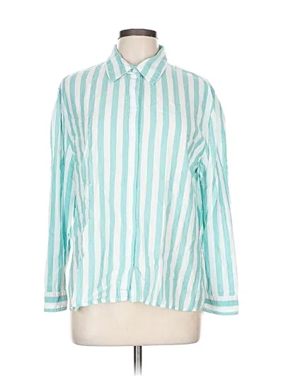 Pre-owned Lola River Long Sleeve Button Down Shirt In Blue