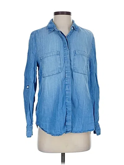 Pre-owned Lola River Long Sleeve Button Down Shirt In Blue