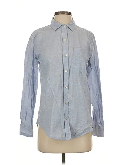 Pre-owned Lola River Long Sleeve Button Down Shirt In Blue