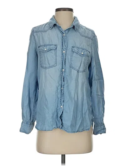 Pre-owned Lola River Long Sleeve Button Down Shirt In Blue