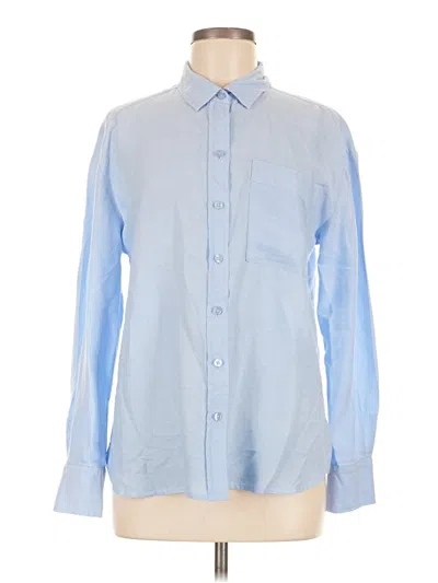 Pre-owned Lola River Long Sleeve Button Down Shirt In Blue
