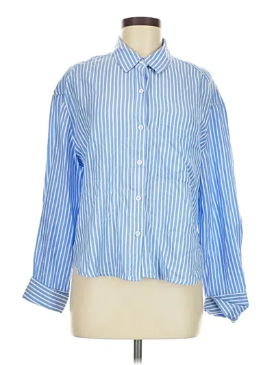 Pre-owned Lola River Long Sleeve Button Down Shirt In Blue