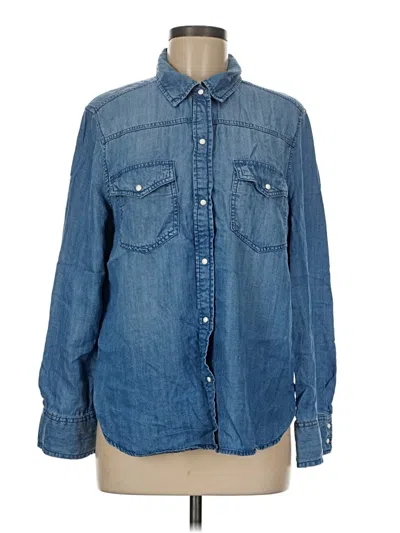 Pre-owned Lola River Long Sleeve Button Down Shirt In Blue