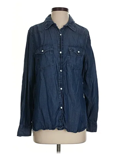 Pre-owned Lola River Long Sleeve Button Down Shirt In Blue