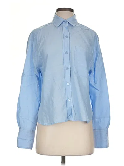 Pre-owned Lola River Long Sleeve Button Down Shirt In Blue