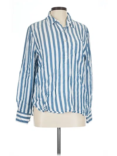 Pre-owned Lola River Long Sleeve Button Down Shirt In Blue