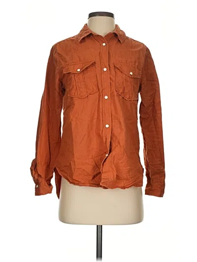 Pre-owned Lola River Long Sleeve Button Down Shirt In Brown