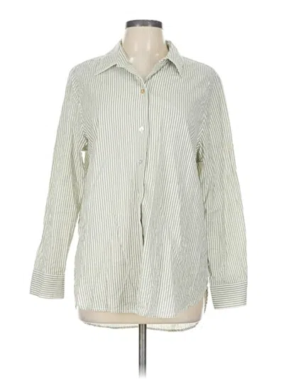 Pre-owned Lola River Long Sleeve Button Down Shirt In Green