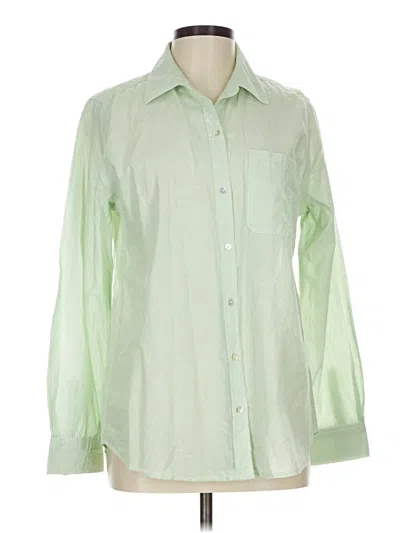 Pre-owned Lola River Long Sleeve Button Down Shirt In Green