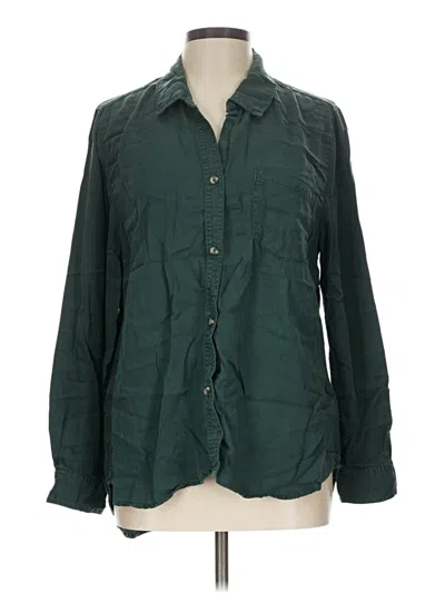 Pre-owned Lola River Long Sleeve Button Down Shirt In Green
