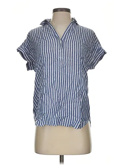 Pre-owned Lola River Short Sleeve Blouse In Blue