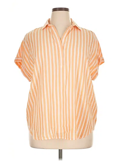 Pre-owned Lola River Short Sleeve Blouse In Orange
