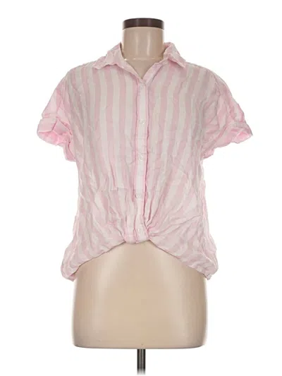 Pre-owned Lola River Short Sleeve Blouse In Pink