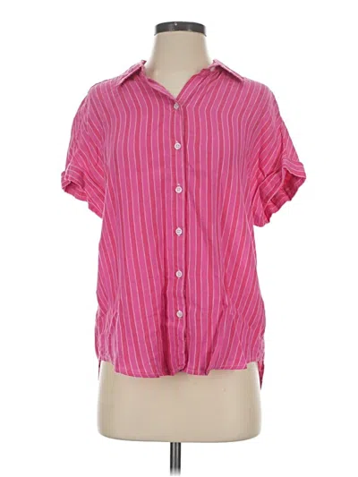Pre-owned Lola River Short Sleeve Blouse In Pink
