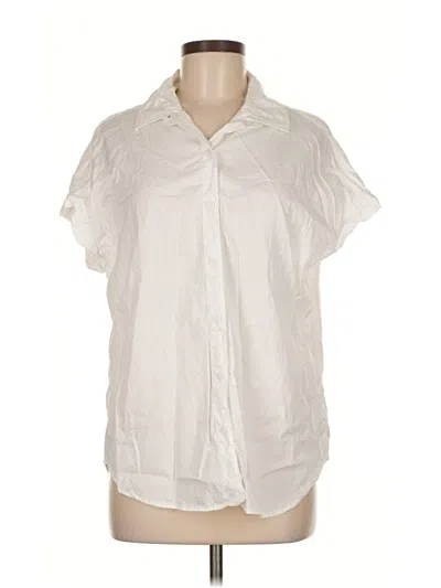 Pre-owned Lola River Short Sleeve Blouse In White