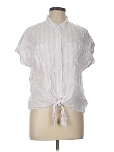 Pre-owned Lola River Short Sleeve Blouse In White