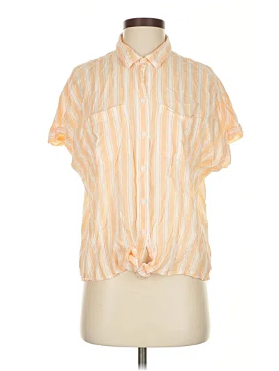 Pre-owned Lola River Short Sleeve Blouse In Yellow
