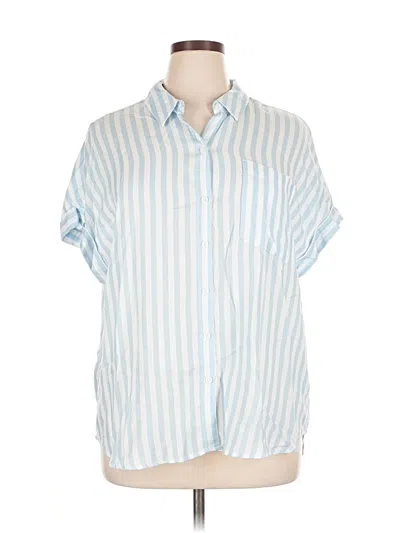 Pre-owned Lola River Short Sleeve Button Down Shirt In Blue