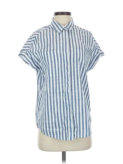 Pre-owned Lola River Short Sleeve Button Down Shirt In Blue