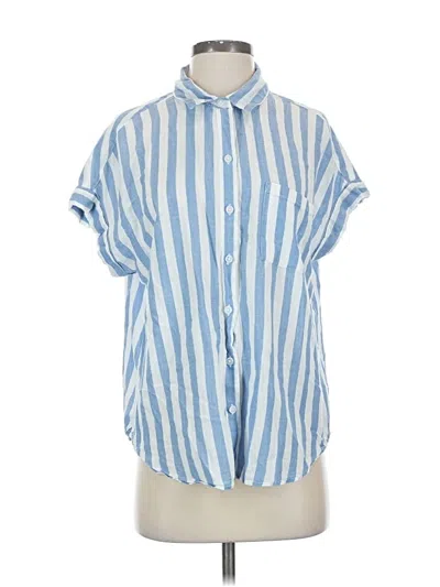 Pre-owned Lola River Short Sleeve Button Down Shirt In Blue