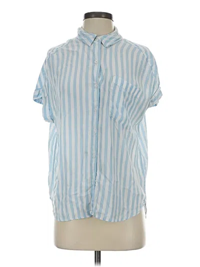 Pre-owned Lola River Short Sleeve Button Down Shirt In Blue