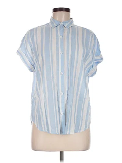 Pre-owned Lola River Short Sleeve Button Down Shirt In Blue