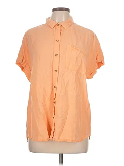Pre-owned Lola River Short Sleeve Button Down Shirt In Orange