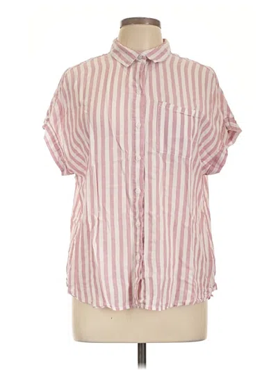 Pre-owned Lola River Short Sleeve Button Down Shirt In Pink