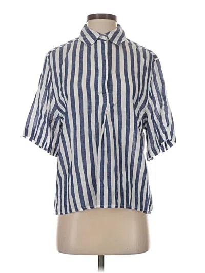 Pre-owned Lola River Short Sleeve Turtleneck In Blue