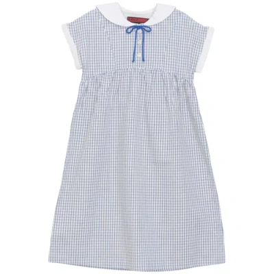 Lola Kids'  Sailor Collar Contrast Tie Maxi Dress In Blue