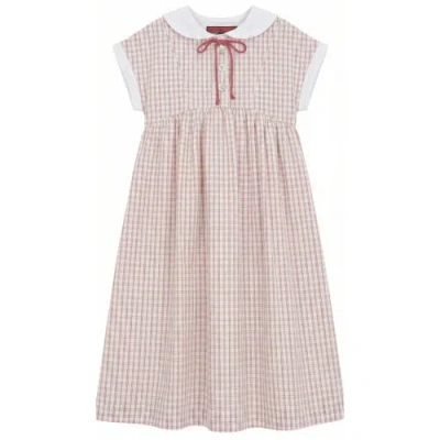 Lola Kids'  Sailor Collar Contrast Tie Maxi Dress In Pink