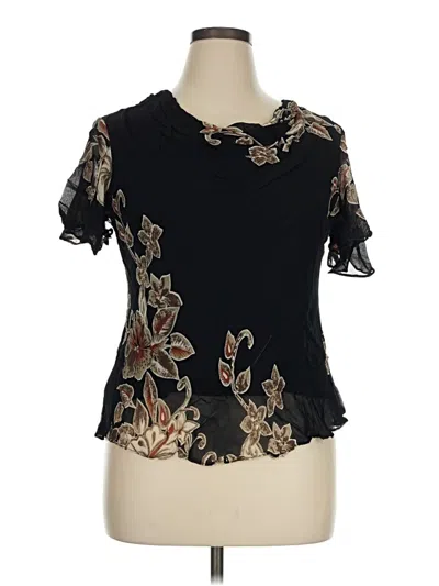 Pre-owned Lola Short Sleeve Blouse In Black