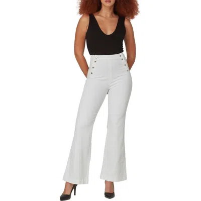 Lola Stevie Womens Pocket Denim Flared Jeans In White