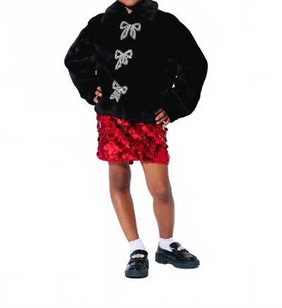 Lola + The Boys Kids' Audrey Faux Fur Coat In Black