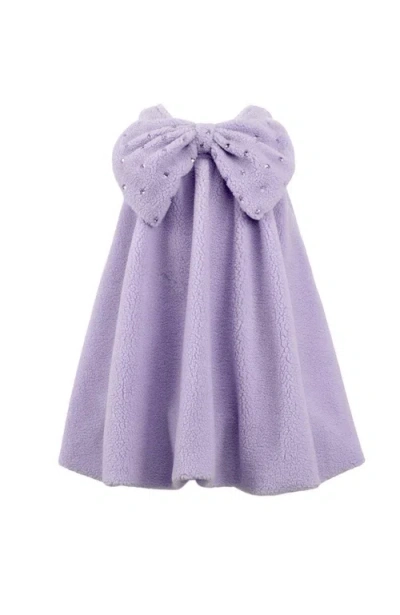 Lola + The Boys Kids'  Big Bow Teddy Dress In Purple