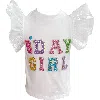 LOLA + THE BOYS LOLA + THE BOYS BIRTHDAY GIRL GEM RUFFLE SHIRT