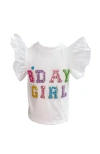 LOLA + THE BOYS LOLA + THE BOYS BIRTHDAY GIRL GEM RUFFLE SHIRT