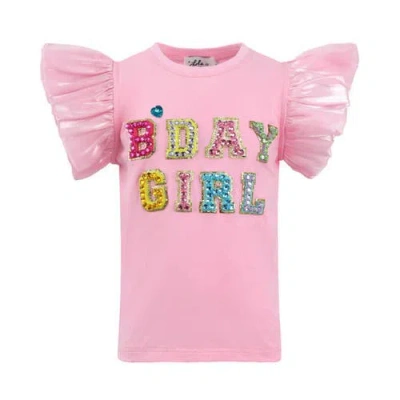 Lola + The Boys Kids'  Birthday Girl Gem Ruffle T-shirt In Pink
