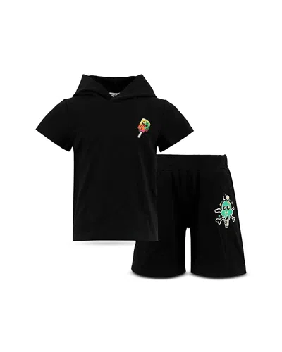 Lola + The Boys Boys' Rocket Ice Cream Hoodie & Shorts Set - Little Kid, Big Kid In Black
