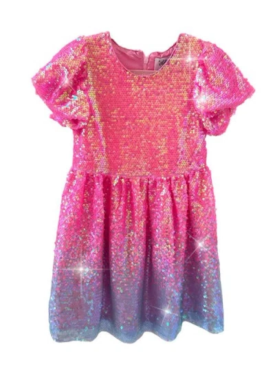 Lola + The Boys Kids'  Bubble Gum Shimmer Sequin Dress In Multicolor