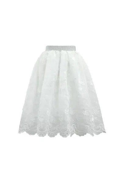 Lola + The Boys Kids'  Butterfly Tulle Midi Skirt In White