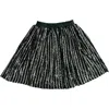 Lola + The Boys Kids'  Candy Cane Sequin Striped Skirt In Navy Blue