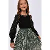 Lola + The Boys Kids'  Candy Cane Sequin Striped Skirt In Green
