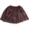 Lola + The Boys Candy Cane Sequin Striped Skirt In Red