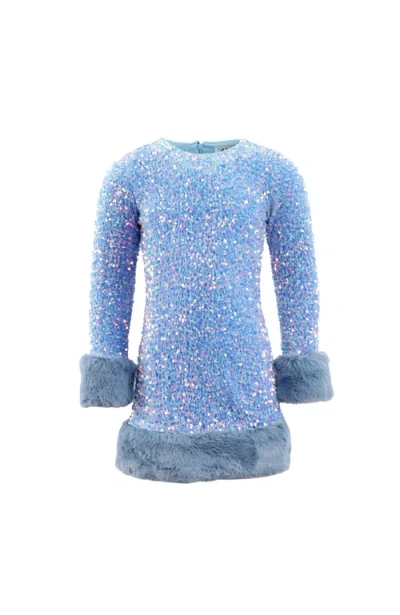 Lola + The Boys Kids'  Celeste Shimmer Dress In Blue